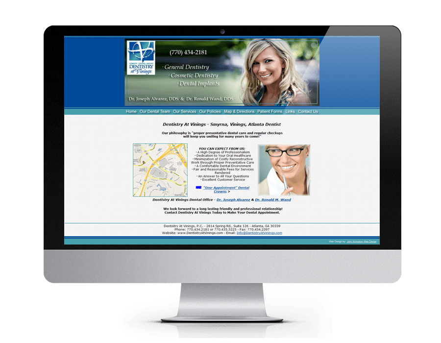 Dentist website design, custom web design - Gainesville, GA - North Georgia